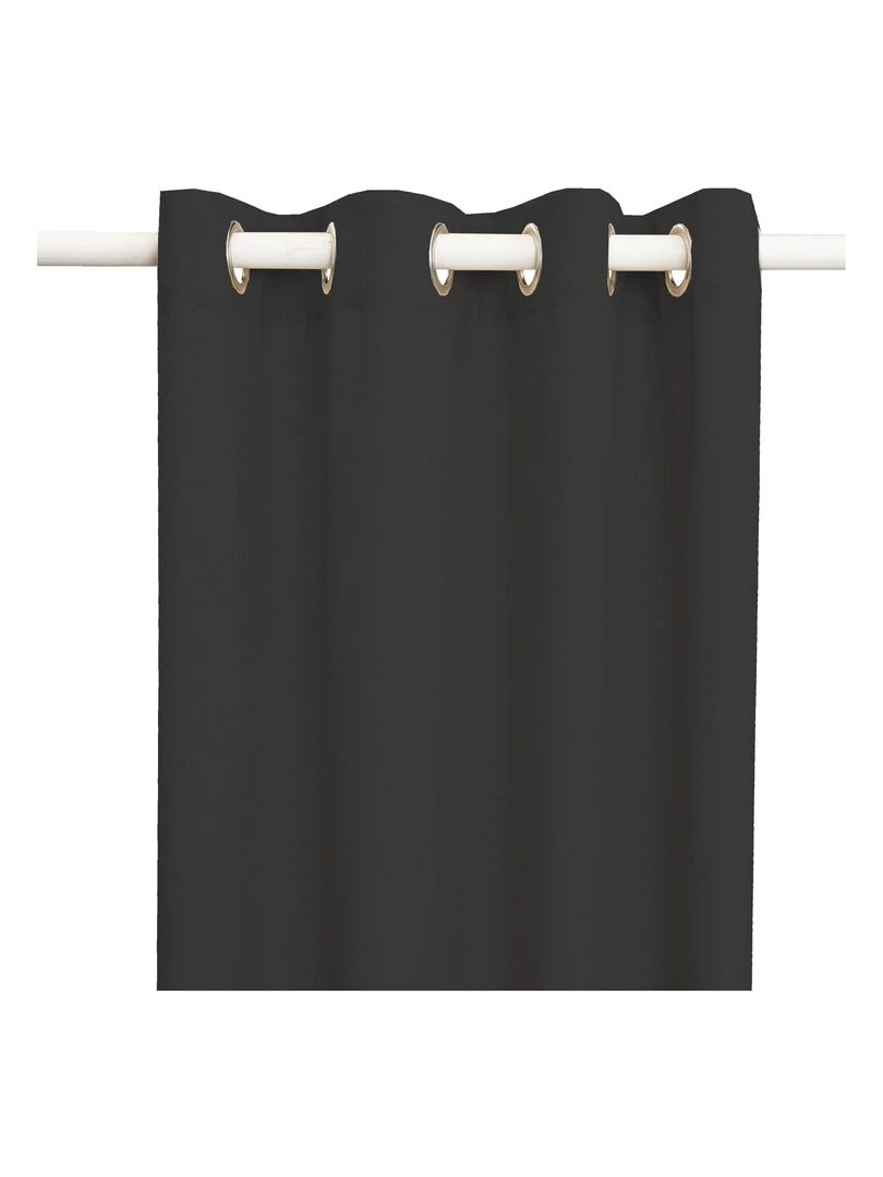Rideau en coton recyclé avec œillets 'Deko&co' Noir