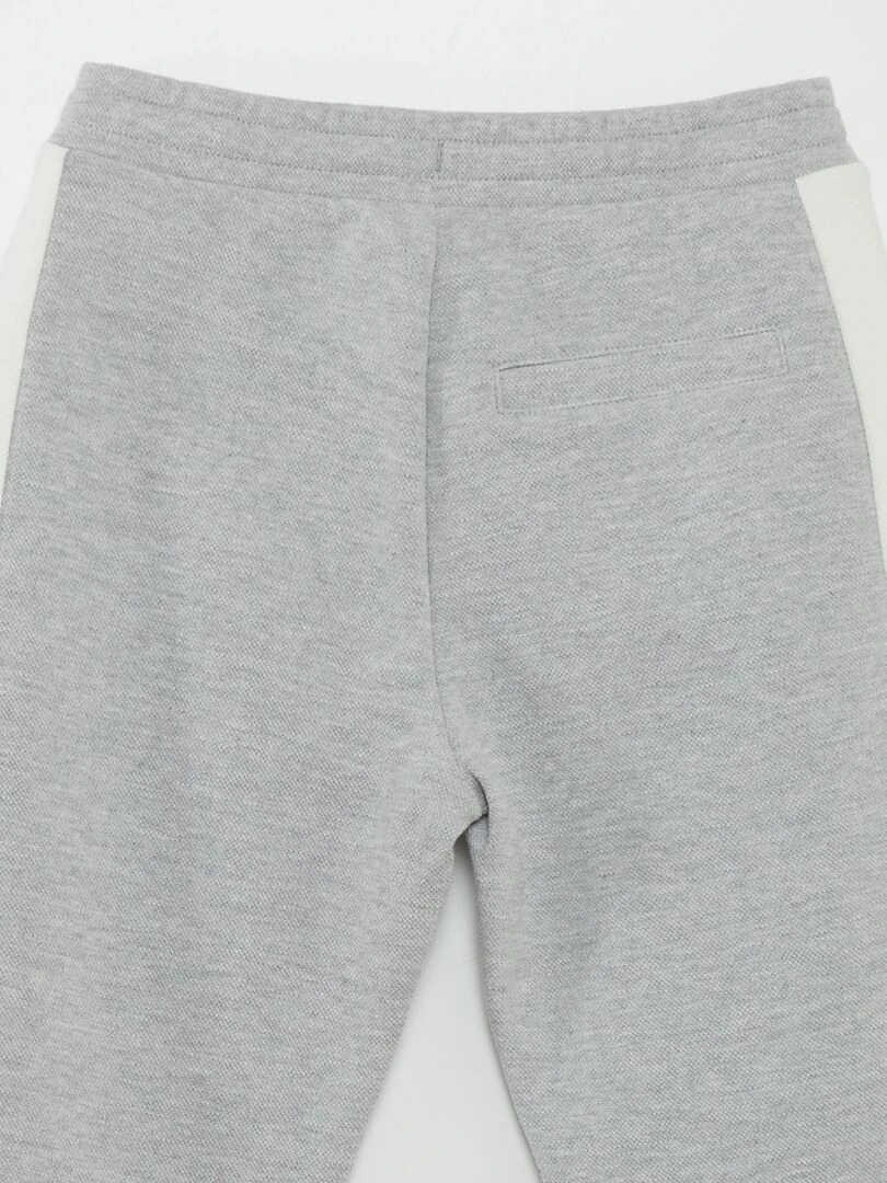 Pantalon de jogging en piqué de coton   Gris