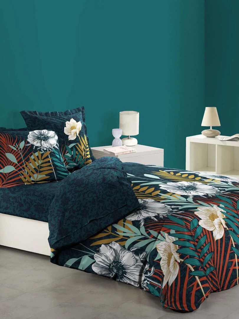 Housse de couette coton 6 pieces Fleur d'adison   Multicolore