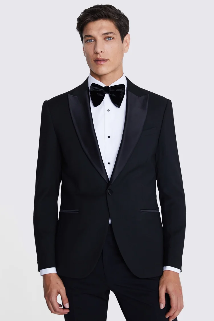 Slim Fit Black Notch Lapel Tuxedo Jacket   Buy Online at Moss