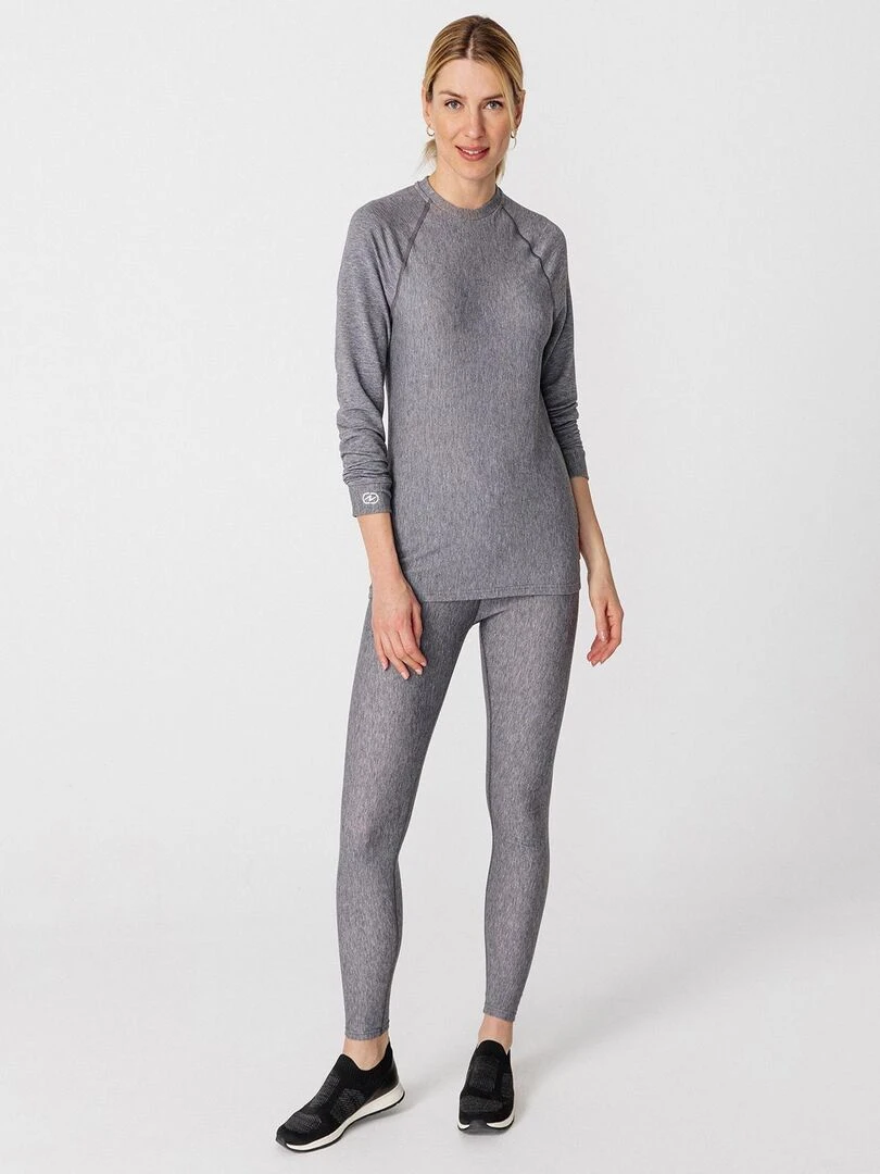 T shirt col rond Comfort Thermolactyl 3 femme   DamartSport   Gris chiné