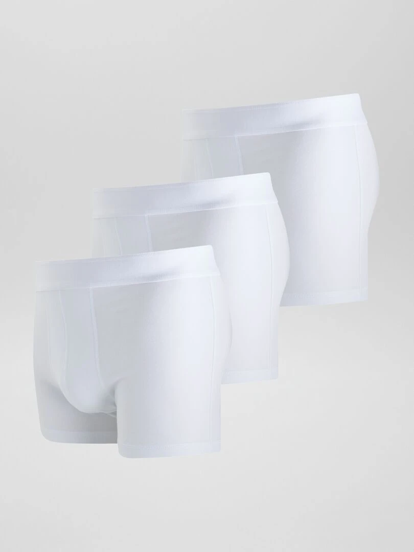 Lot de 3 boxers unis   Blanc