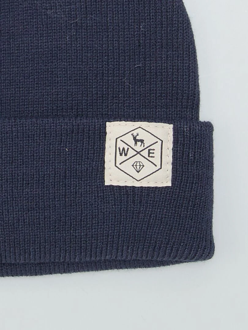 Bonnet en maille   Bleu marine