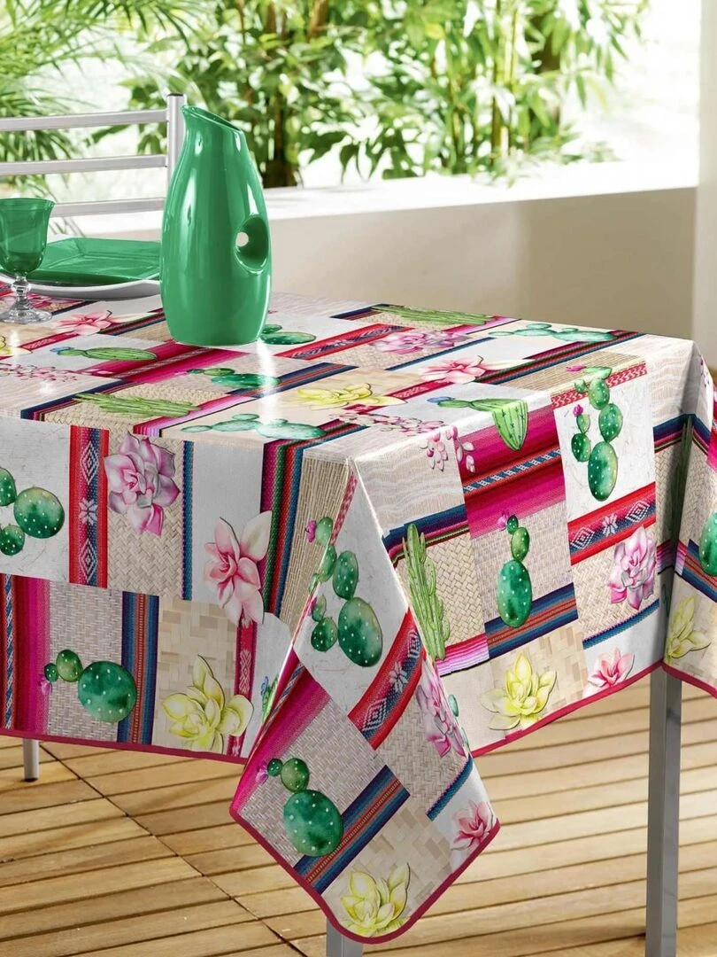 Nappe rectangle PVC Cactusea Rose