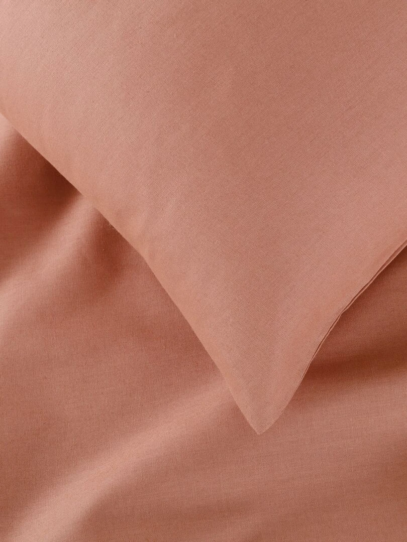 Drap dousse lit bébé 60x120 cm   100% coton Bio   'P'tit Basile'   Vieux rose
