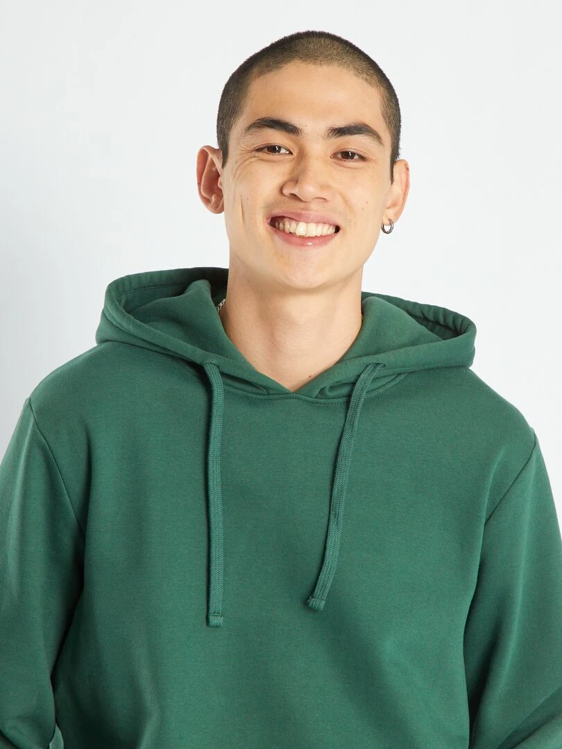 Sweat à capuche avec poche kangourou   Vert sapin