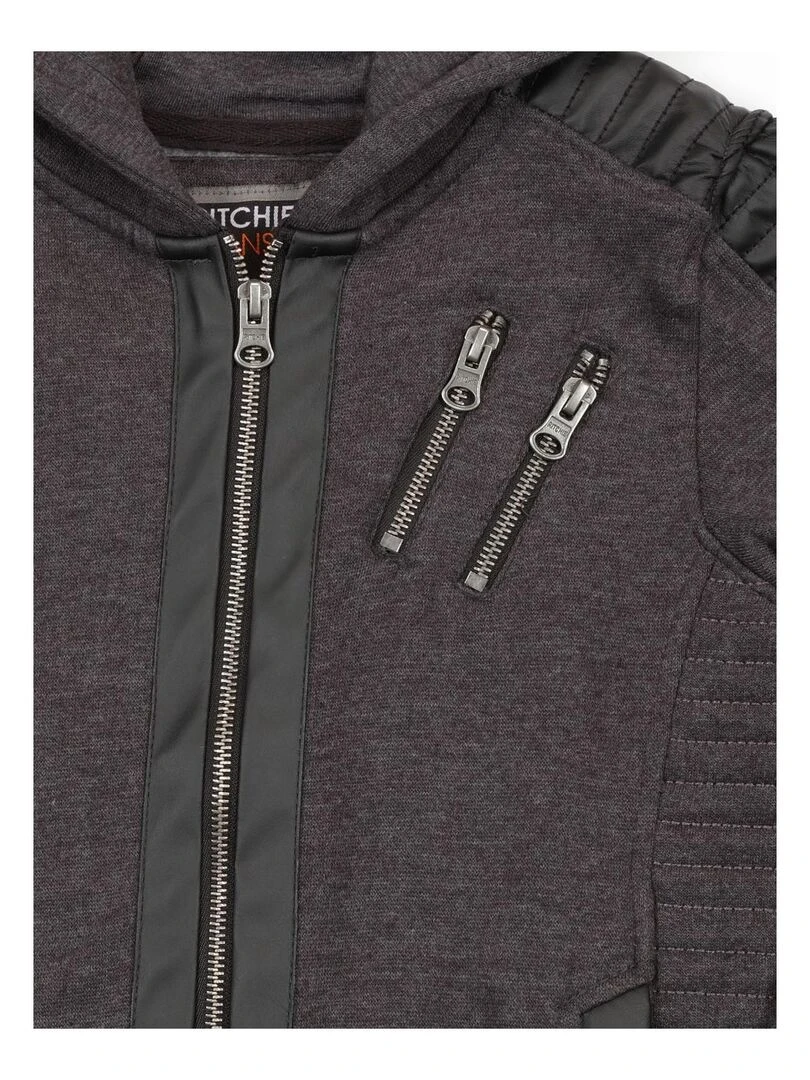 SWEAT ZIPPE CAPUCHE WEST BOY Gris