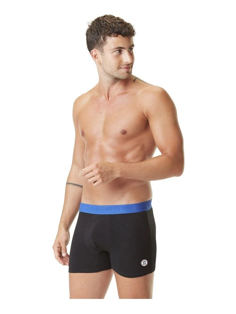Lot de 4 Boxers Serge Blanco coton homme Hype Serge Blanco   Noir