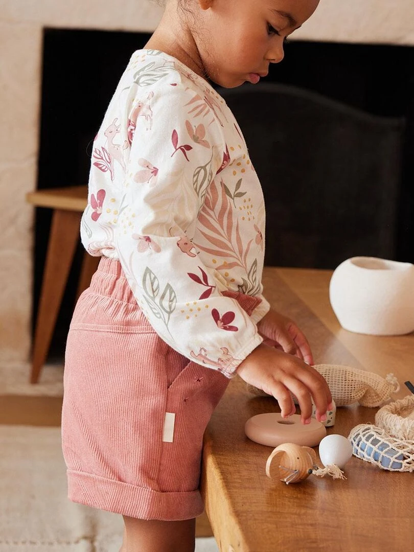 Short bébé en velours côtelé Rosa   Rose