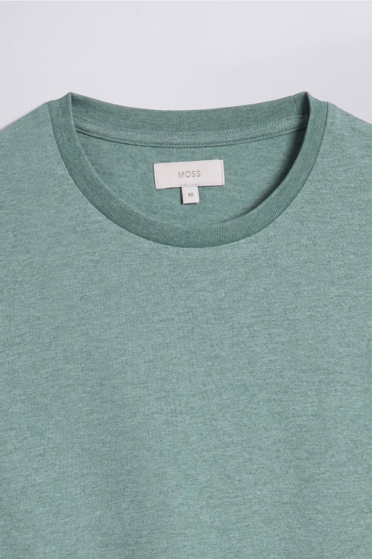 Sage Melange Crew-Neck T-Shirt   Buy Online at Moss