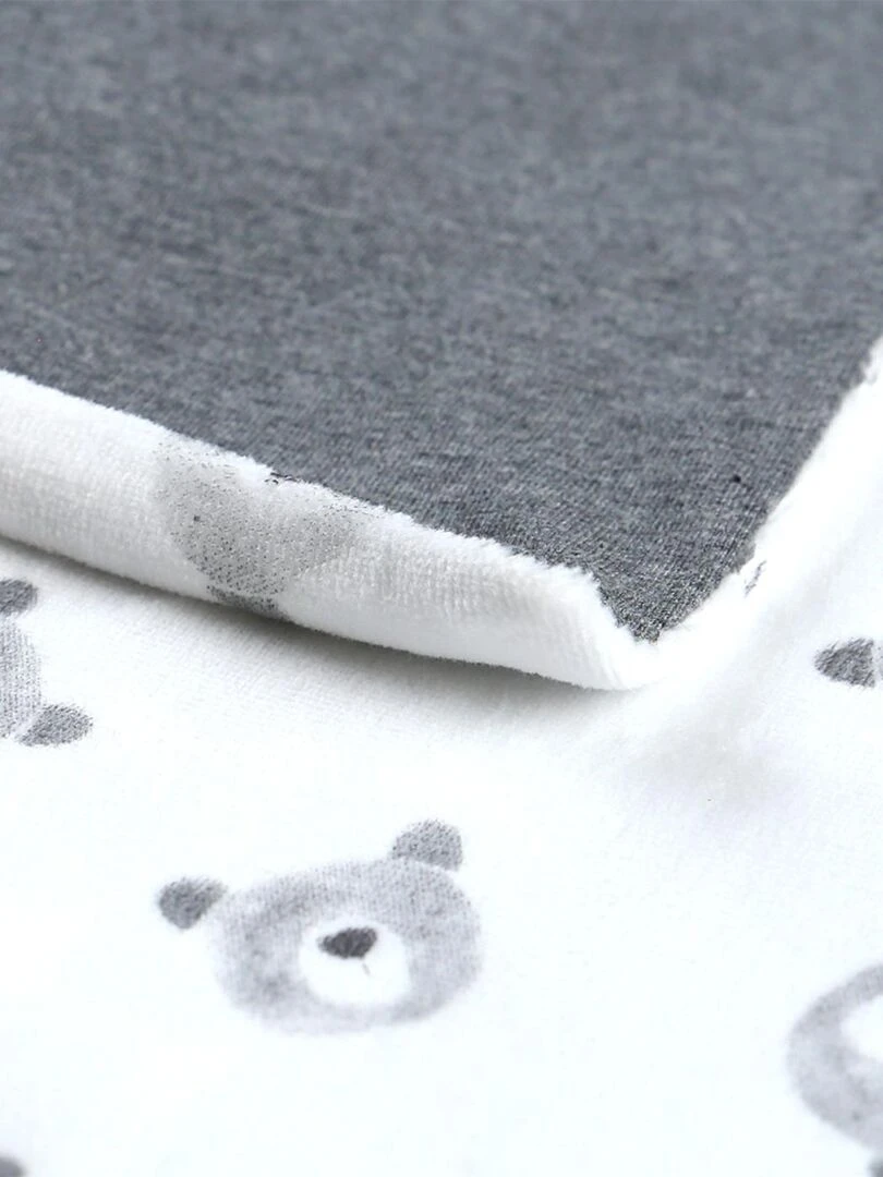 Housse de couette bi matière  et   Blanc