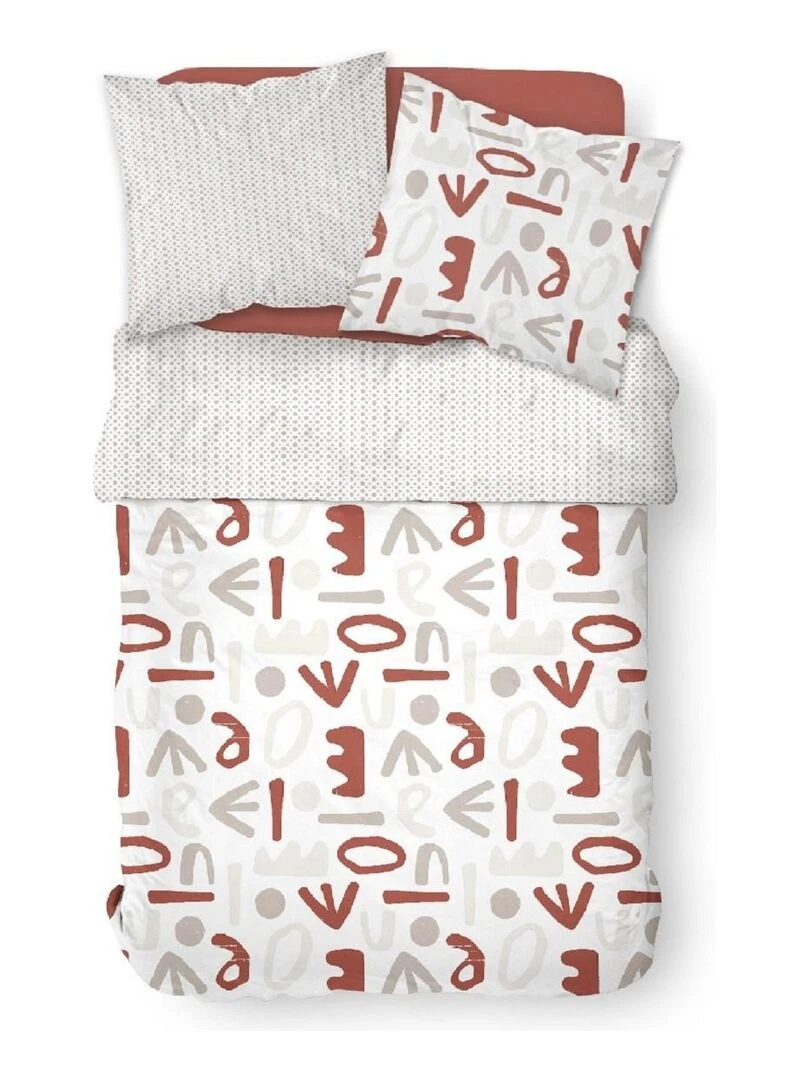 Parure de lit 2 personnes imprimé 'SUNSHINE AEL' 'TODAY'   Blanc