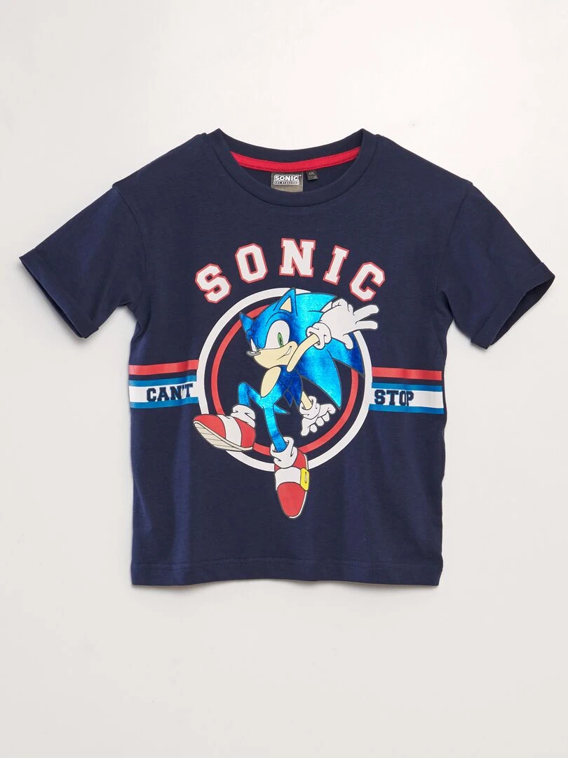 T shirt imprimé métallisé 'Sonic' Bleu