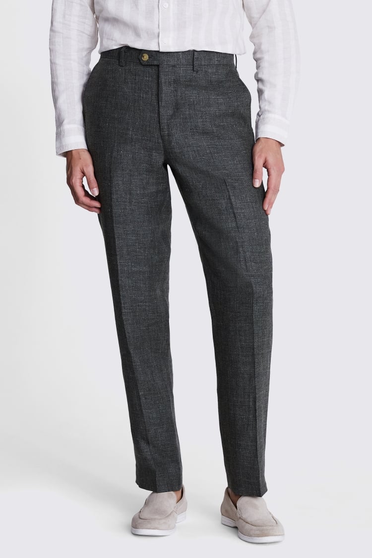 Regular Fit Light Blue Linen Trousers   Buy Online at Moss