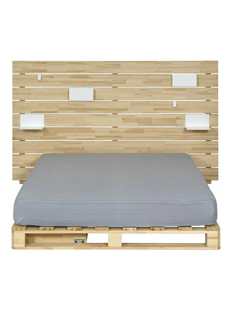 Pack lit avec tête de lit et matelas Cembro   AKITEN RETAIL   Marron