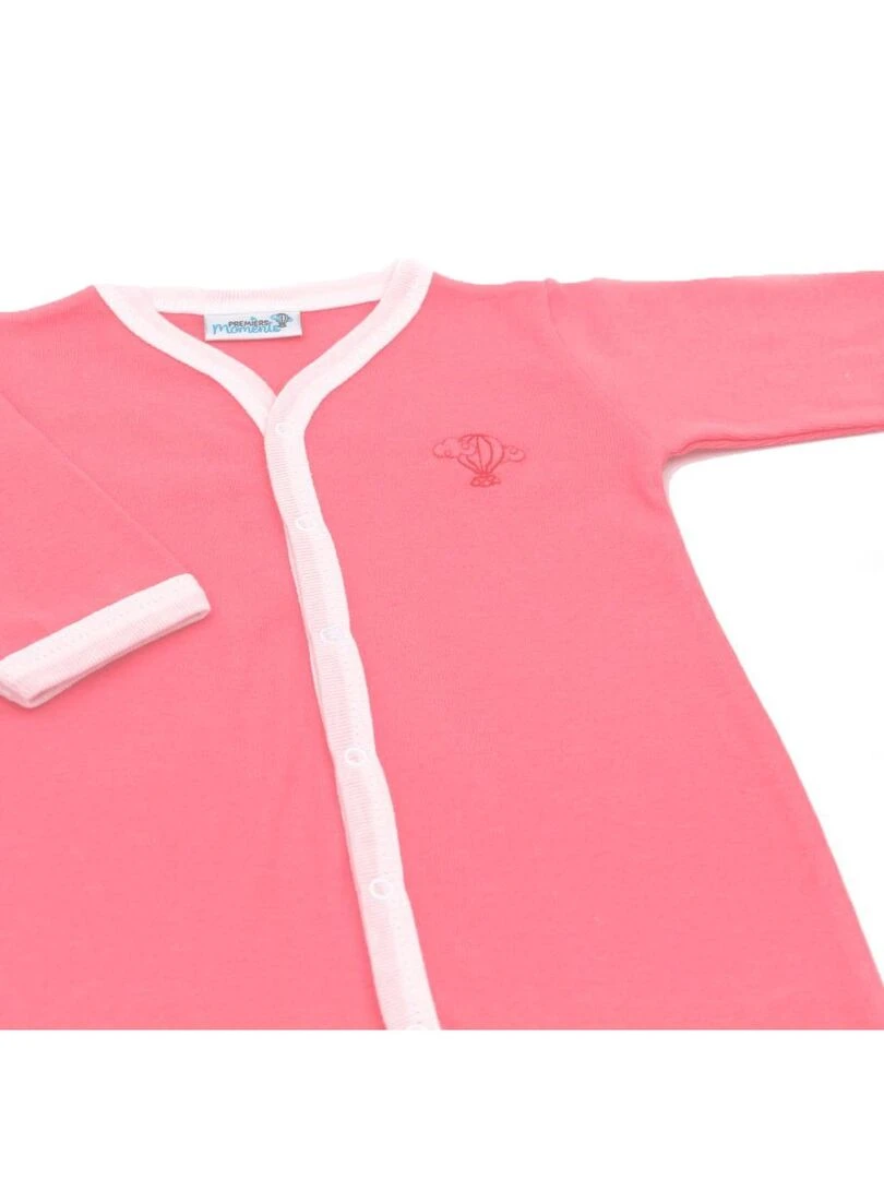 Pyjama été léger 100% coton biologique 1 à 6 mois Rouge