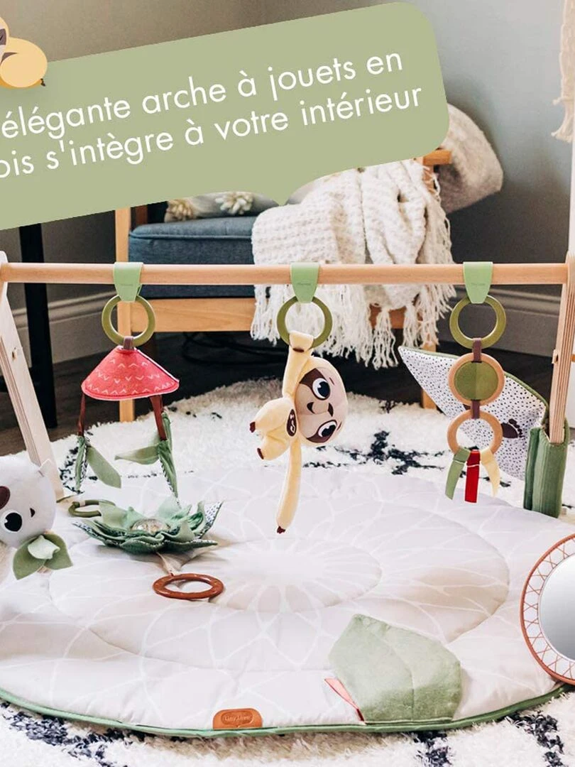 TINY LOVE Tapis d'Éveil Boho Chic Tapis de Jeu Arche de Jouets en Bois Dès la Naissance Multicolore