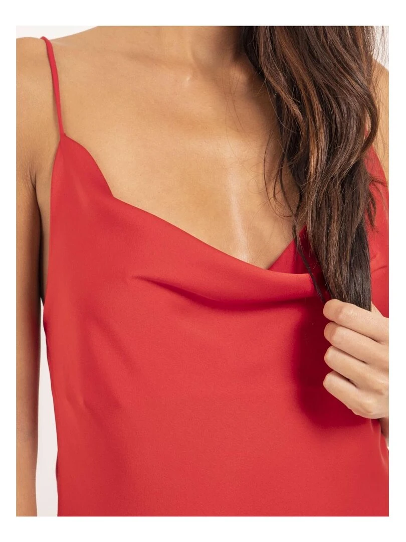 Robe longue satin ISAURIE   Rouge