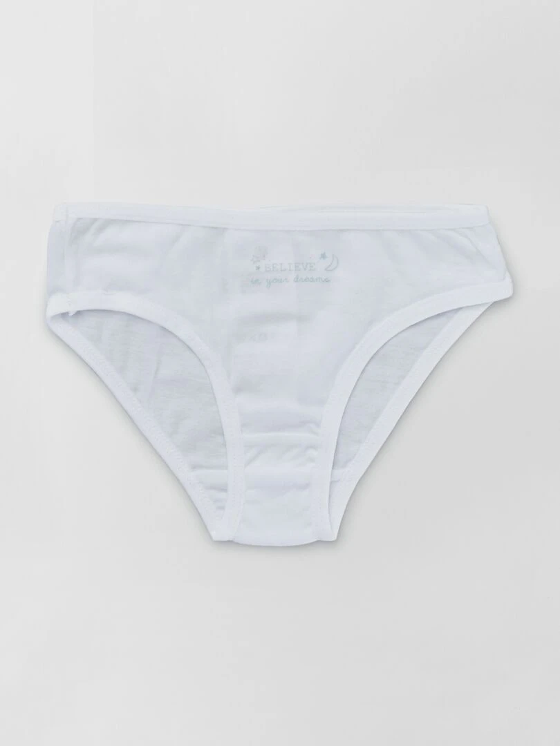 Lot de 7 culottes avec semainier   blanc