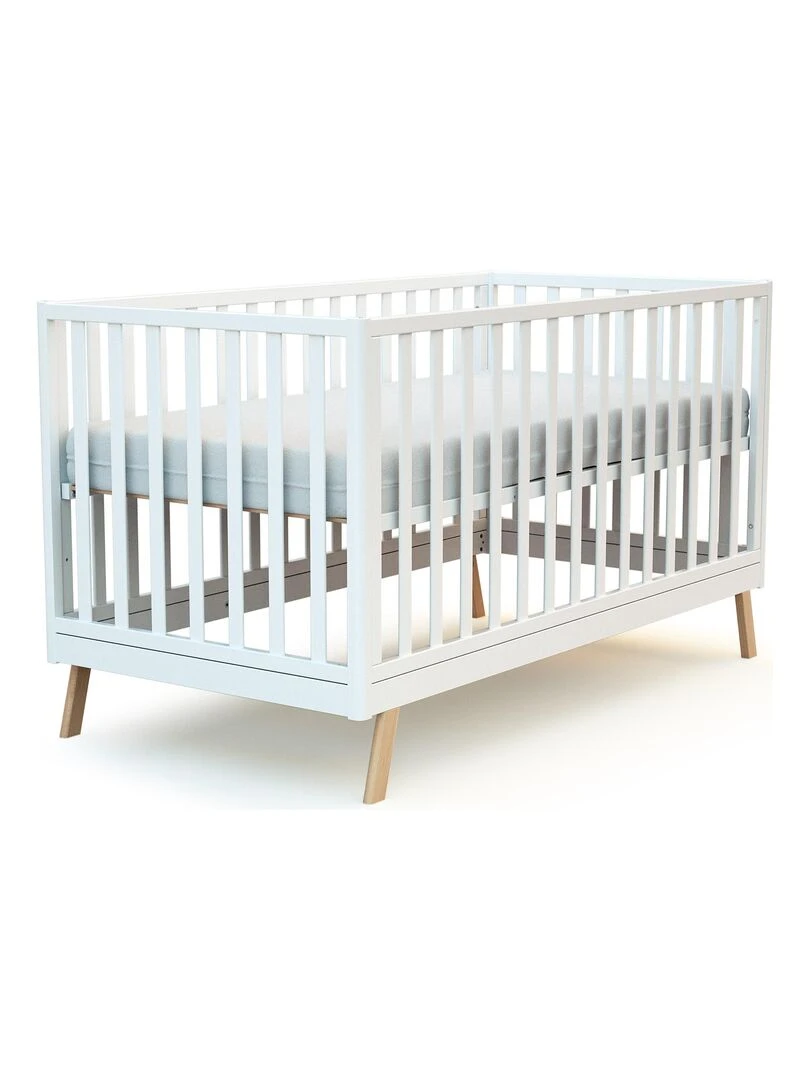 AT4    Lit bébé évolutif CONFORT en bois   Blanc