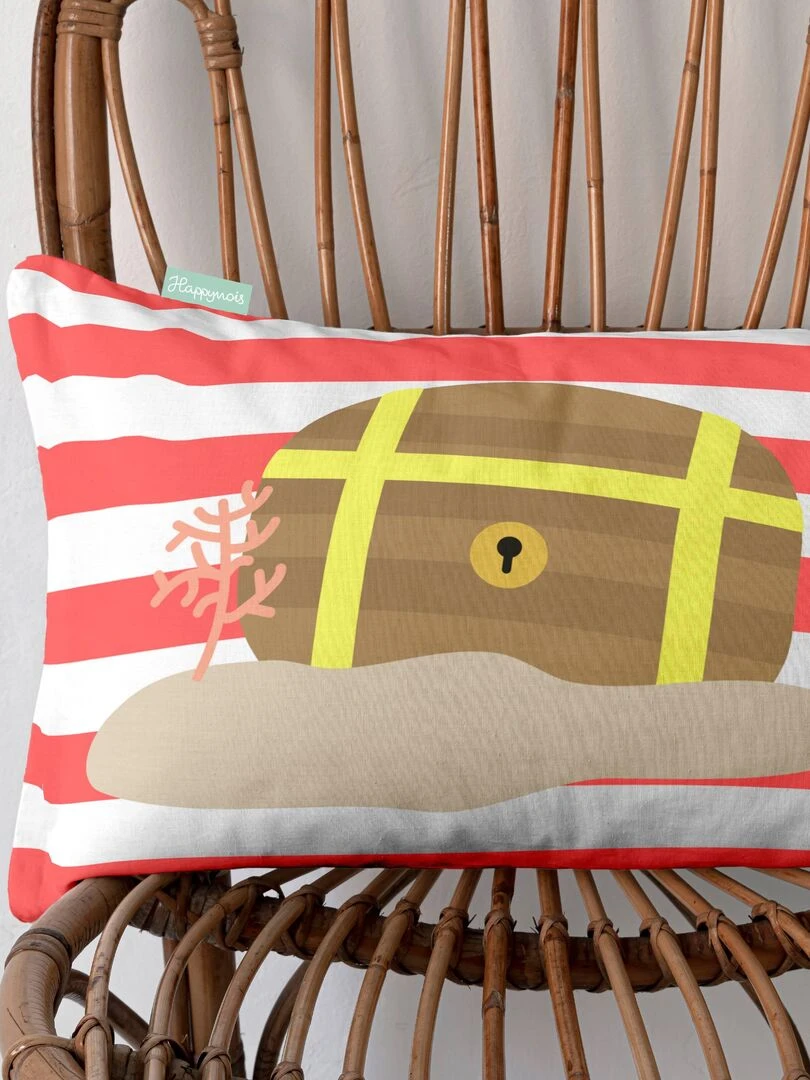 Housse de coussin Yellow submarine "Happyfriday" Blanc