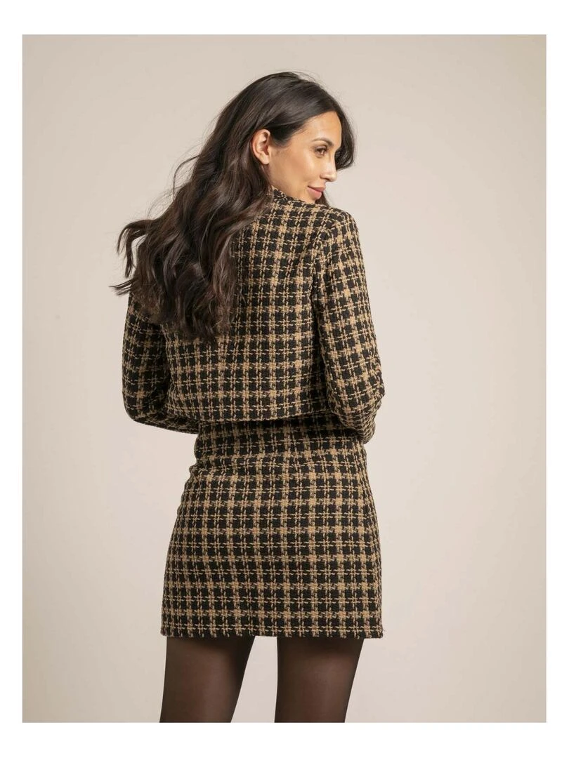 Veste courte motifs USMALIA Marron