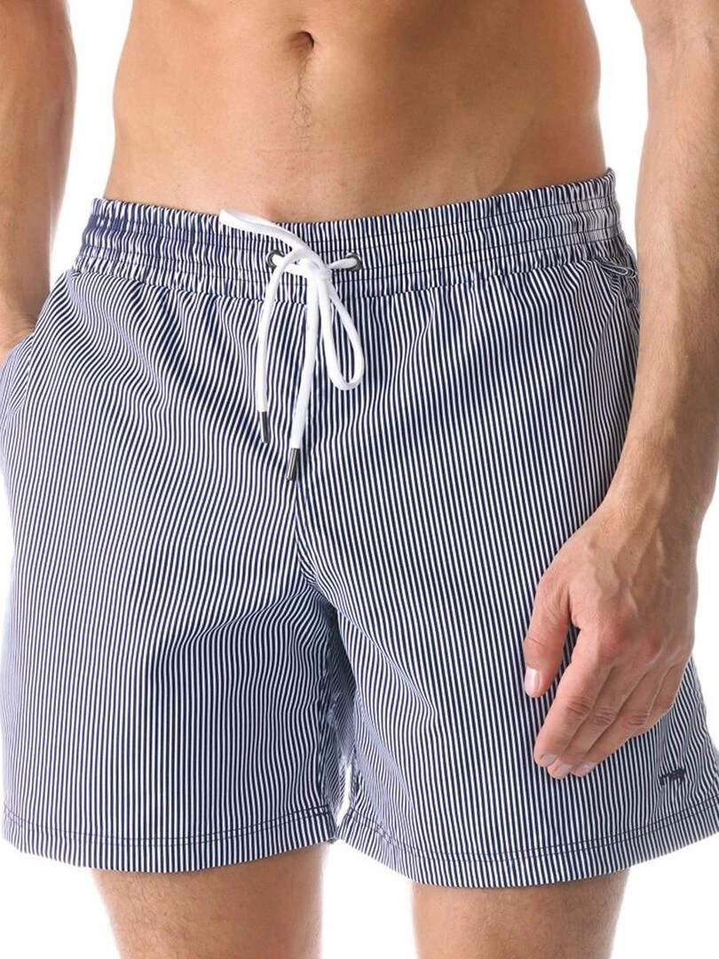 Short de bain rayé séchage rapide Beachport Bleu
