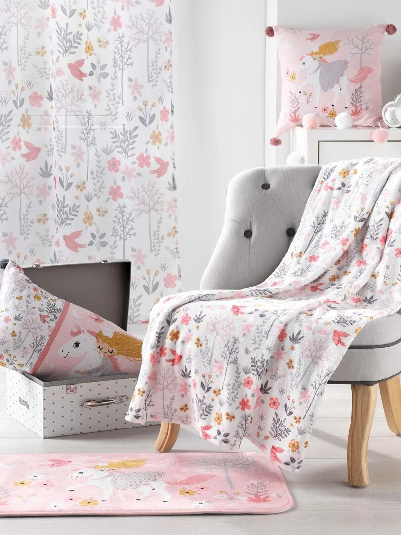 Tapis velours Fee des bois Rose
