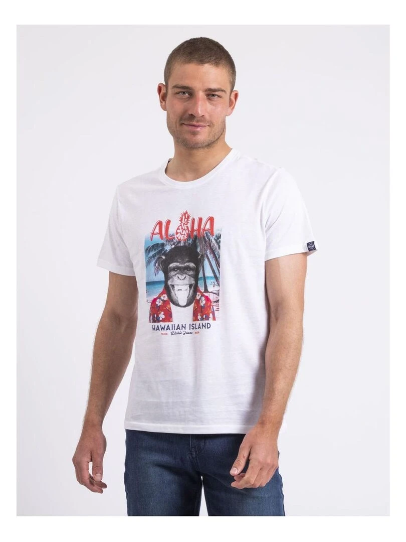 T shirt col rond NIPAGOLO Blanc
