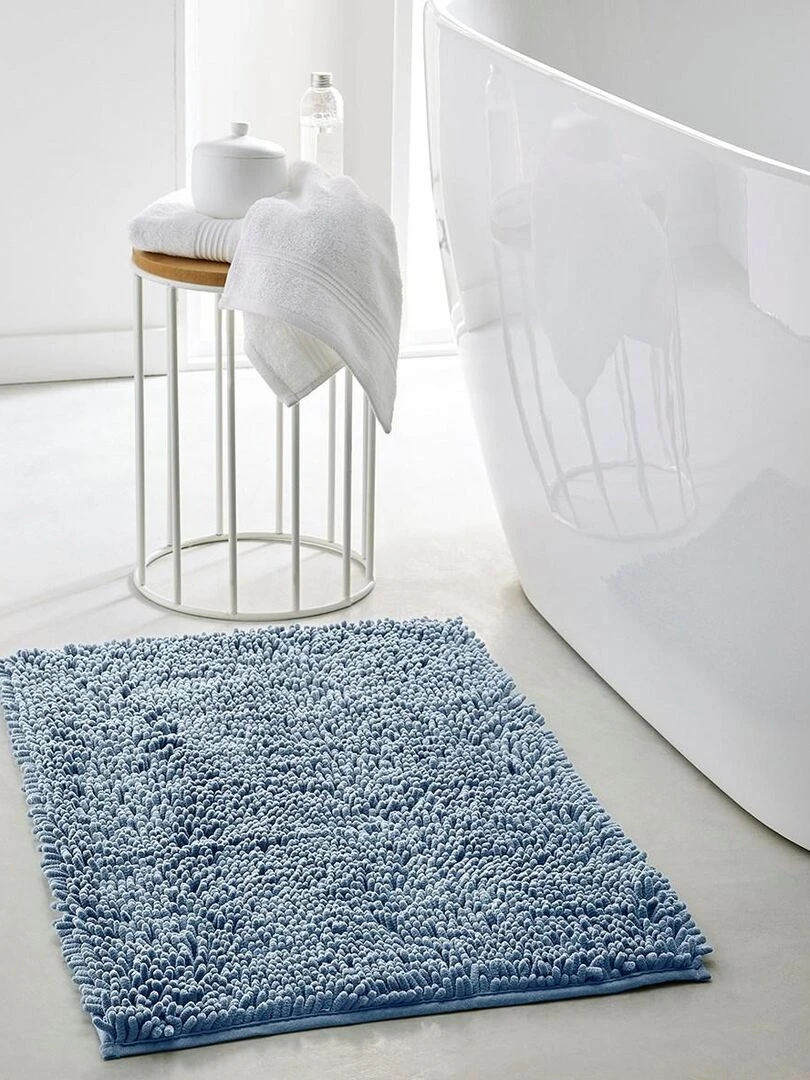Tapis de bain mèche uni 'ESSENTIAL' 'TODAY' Bleu ardoise