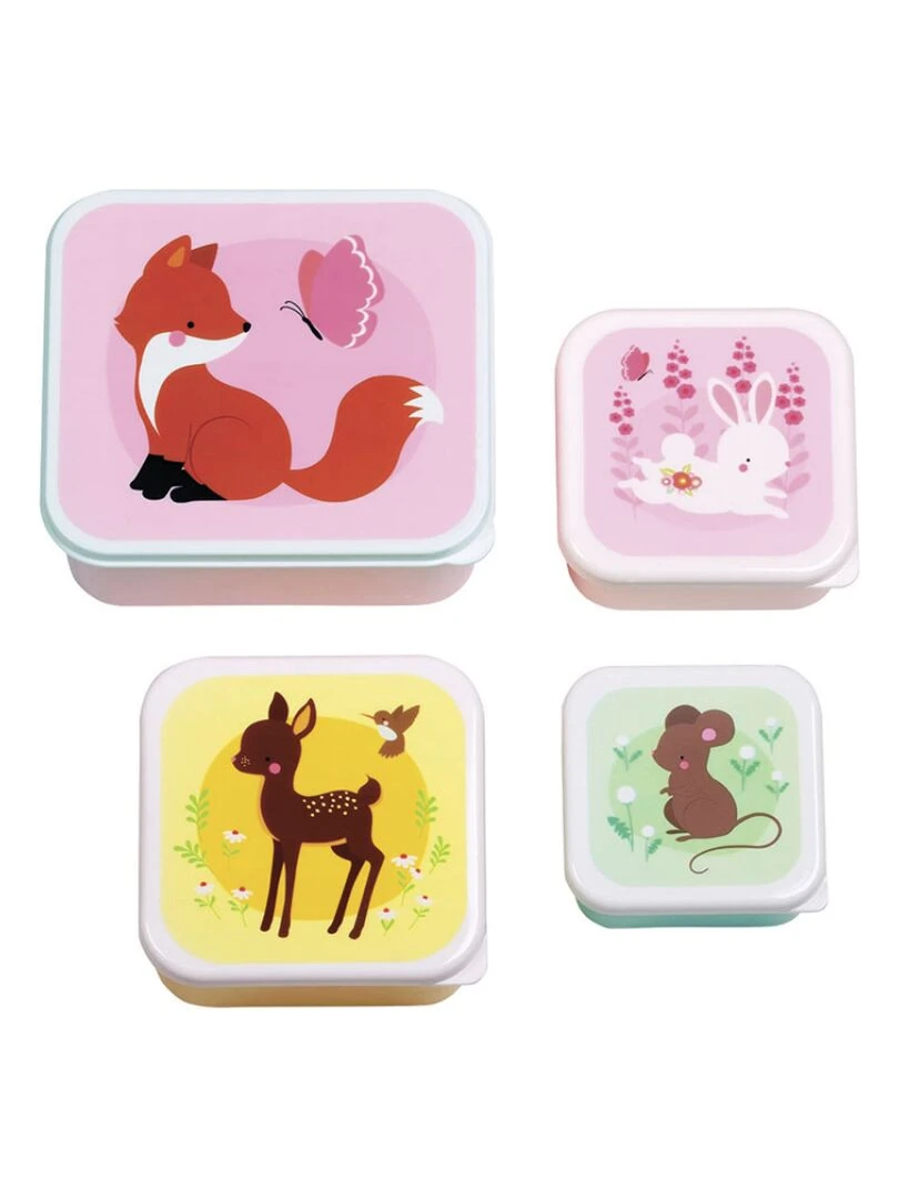 Lot de 4 boîtes à goûter Amis de la forêt Multicolore