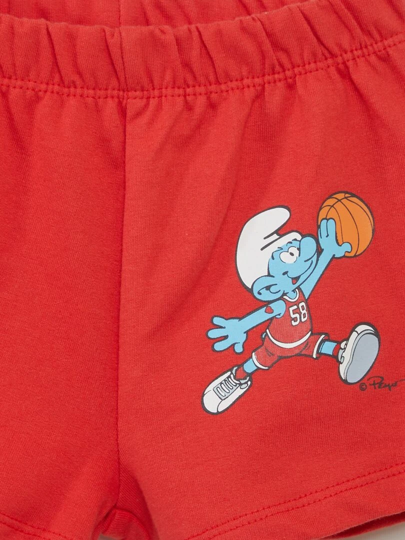 Ensemble t shirt + short 'Les Schtroumpfs'   2 pièces   Rouge