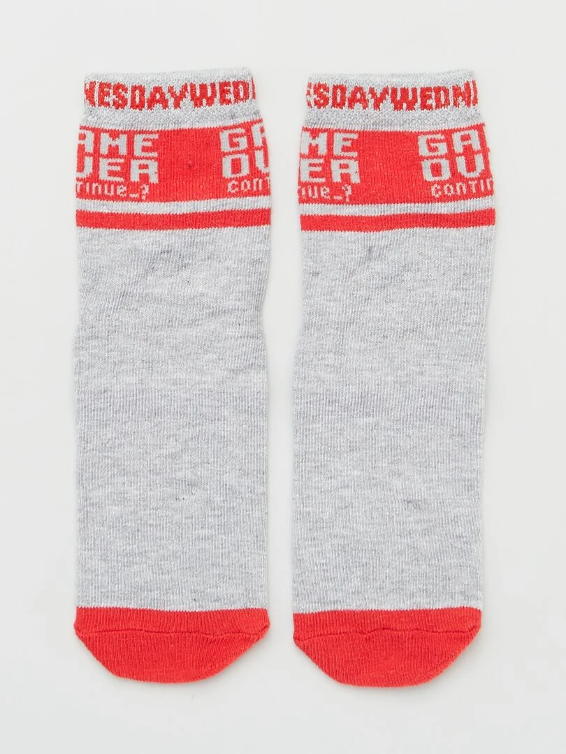 Lot 5 paires de chaussettes 'semainier'   Gris/couleur