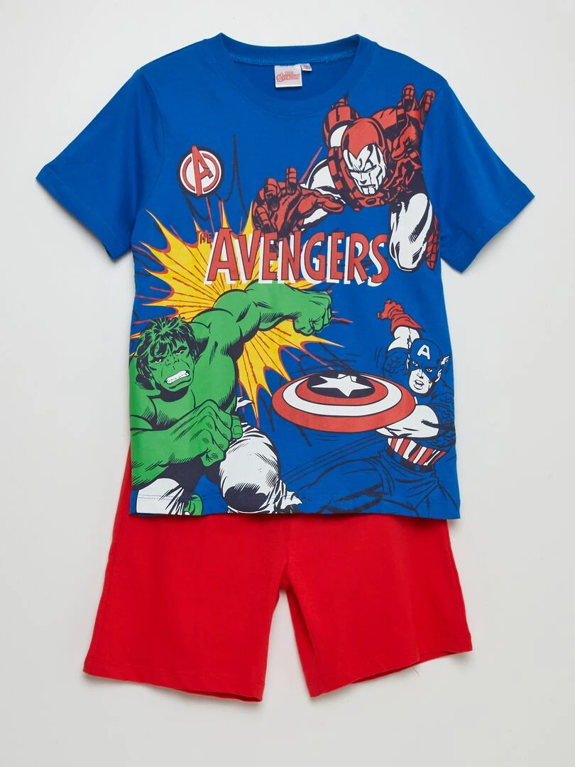 Pyjama short 'Avengers' 2 pièces Bleu/blanc