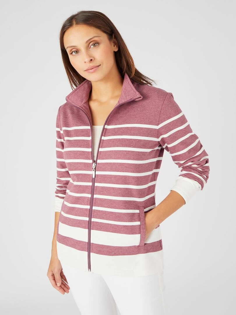 Gilet zippé intérieur bouclette Happy D. by Damart Bordeaux