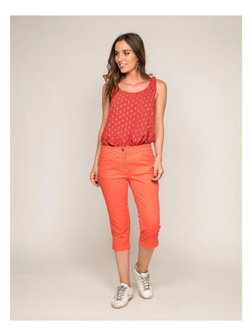 Pantacourt slim XIMI Rose rouge