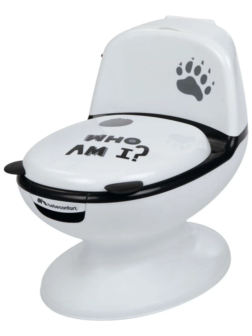 Bebebconfort Mini toilette Panda Pot avec bruit de chasse d'eau Blanc Noir