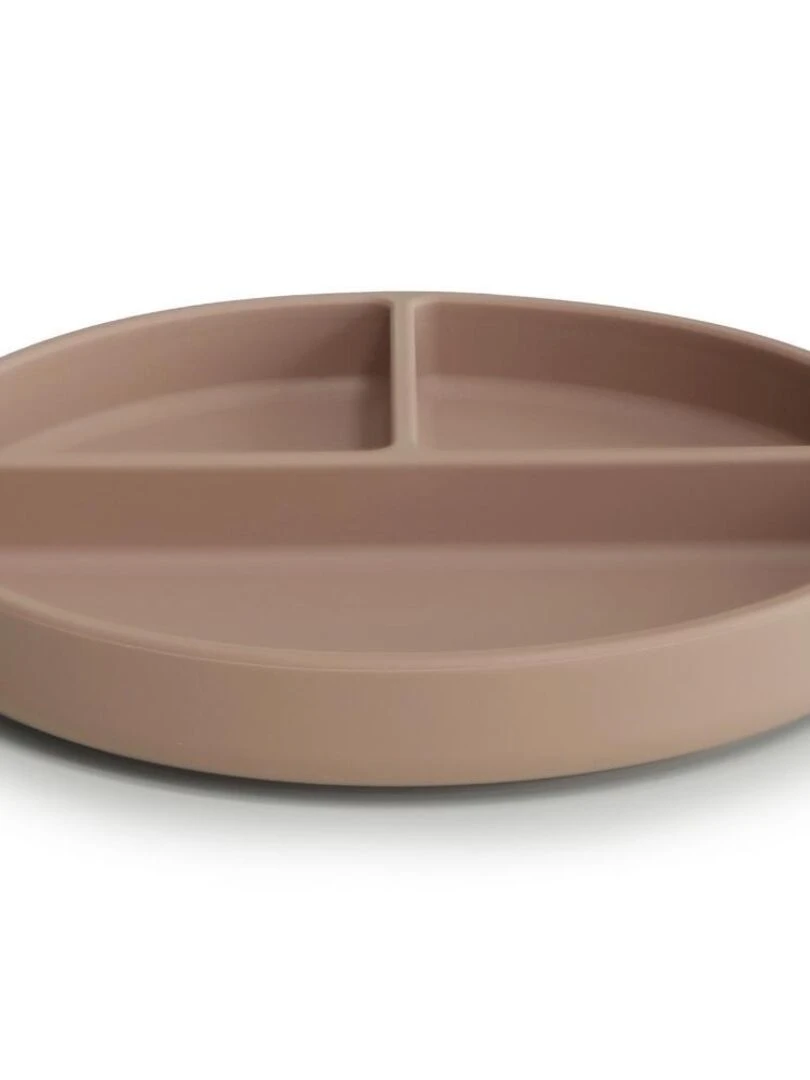 Assiette à compartiments en silicone avec ventouse Natural Beige