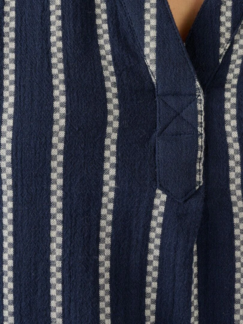 Blouse rayée gaze de coton   Damart   Bleu marine
