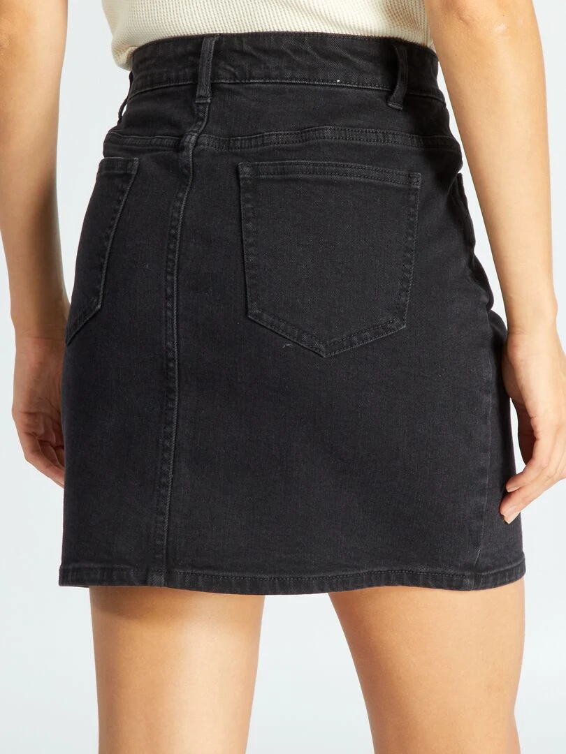 Jupe courte en denim   noir