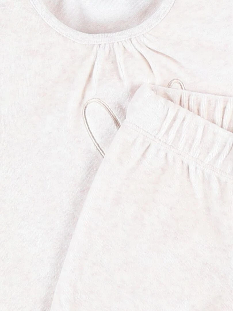 Pyjama 2 pièces lapin en velours  chiné   Noukie's   Beige