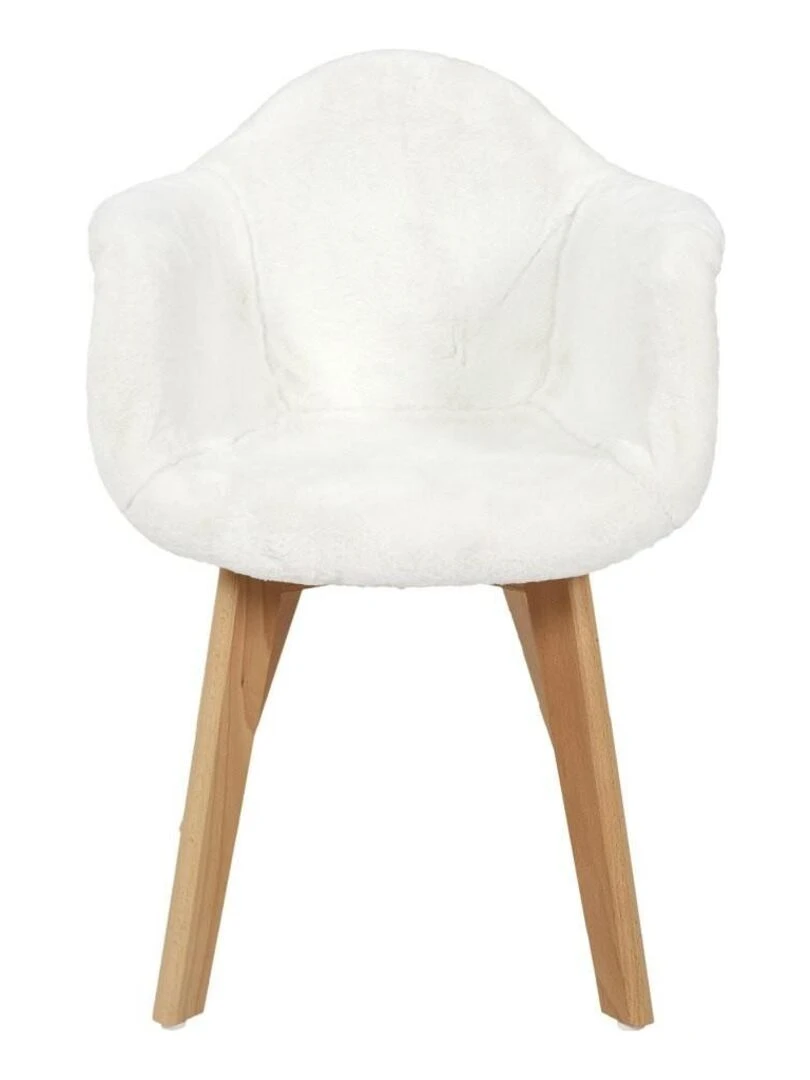 Fauteuil scandinave imitation fourrure blanc pour enfant Blanc