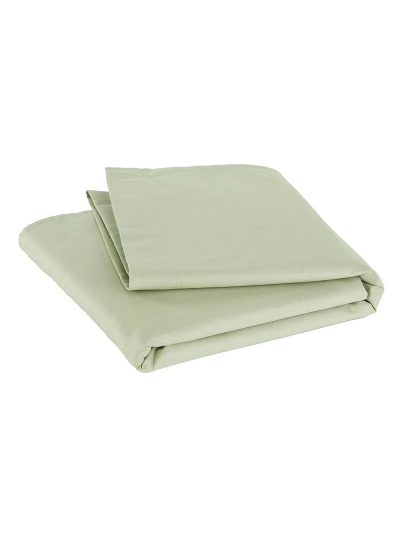 Drap plat pour lit bébé 100% coton Bio 'P'tit Basile' Vert clair