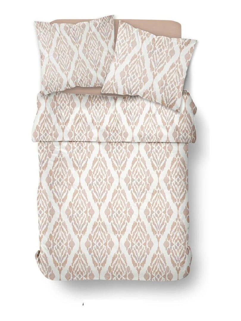Parure de lit imprimé Graphique coton SUNSHINE SOPHIA   Blanc