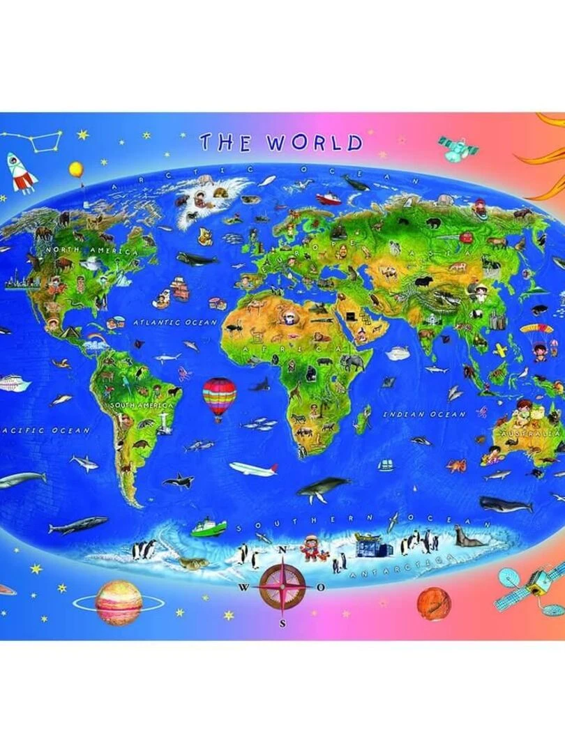 Puzzle 300 pièces : Carte du monde N/A