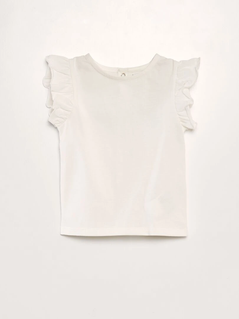 T shirt à volants blanc