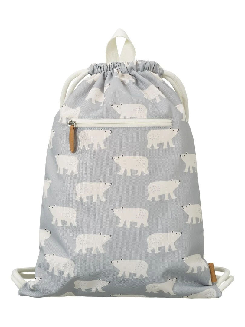 Sac à ficelles Ours polaire Gris
