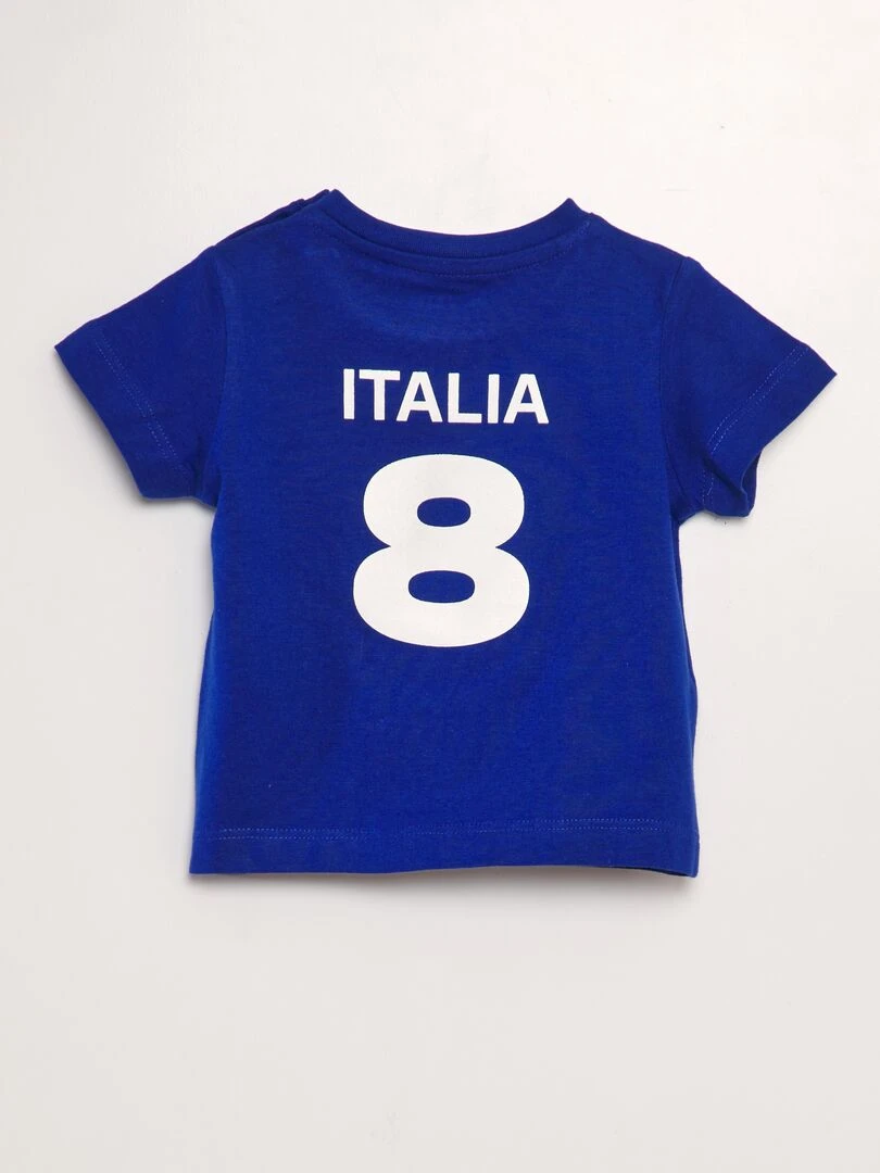 T shirt en coton EURO 2024 Bleu 'Italie'