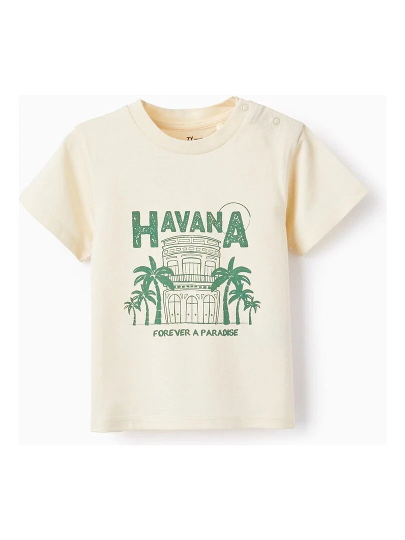 T Shirt De Coton Pour Bébé Garçon 'Havana' manches courtes Blanc