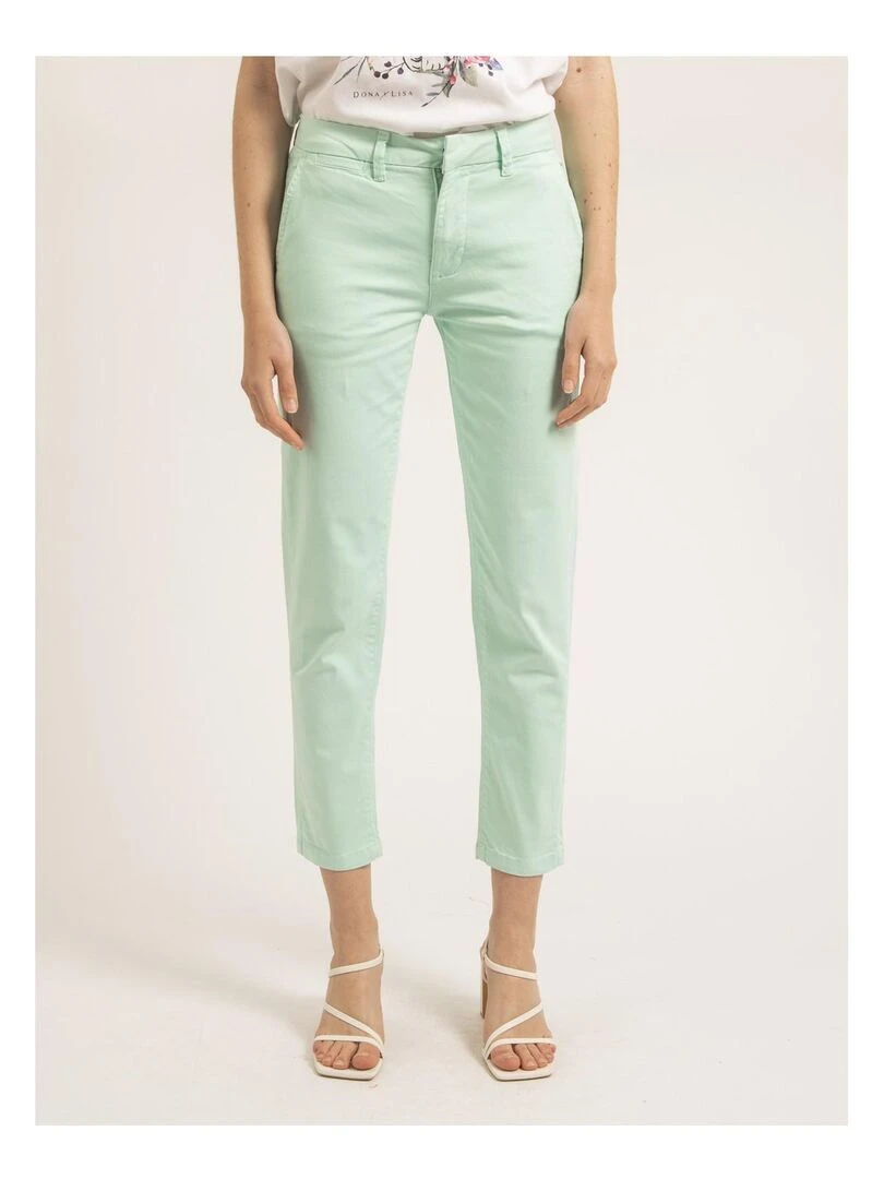 Pantalon chino slim EILYN Vert d'eau
